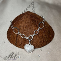 Сребърно дамско колие с циркони N-482